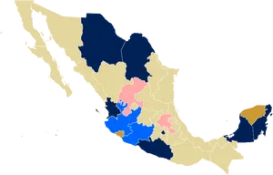 Mexico Political Divisions Map PNG Image