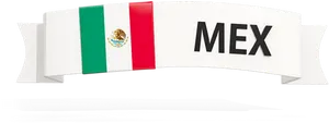 Mexico Ribbon Banner Design PNG Image