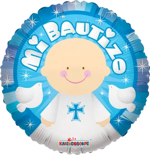 Mi Bautizo Balloon Celebration PNG Image