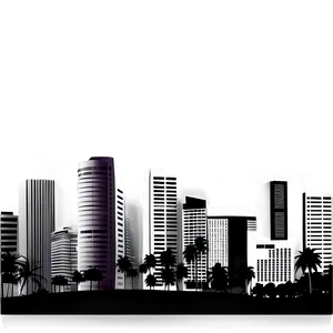 Miami City Skyline Outline Png 06272024 PNG Image