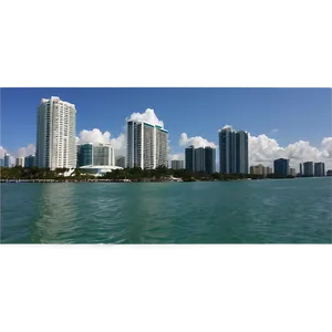 Miami Skyline And Biscayne Bay Png Ojn PNG Image