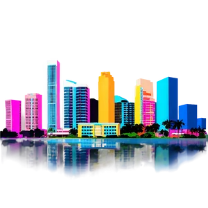 Miami Skyline In Pastel Colors Png 06272024 PNG Image