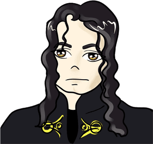 Michael Jackson Cartoon Portrait PNG image with transparent background