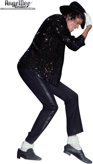 Michael Jackson Iconic Pose PNG image with transparent background