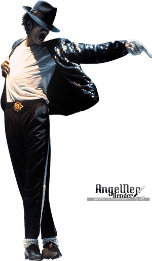 Michael Jackson Iconic Pose PNG image with transparent background