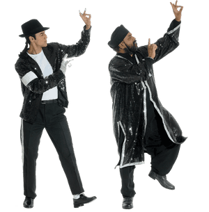 Michael Jackson Impersonators Dancing PNG image with transparent background