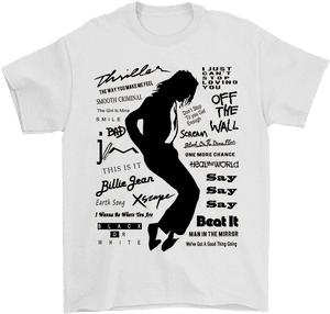 Michael Jackson Silhouette T Shirt Design PNG image with transparent background