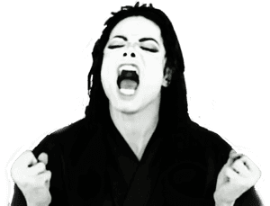 Michael Jackson Singing Passionately PNG image with transparent background
