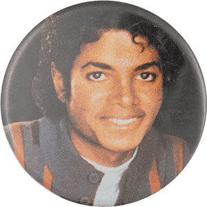 Michael Jackson Vintage Button Pin PNG image with transparent background