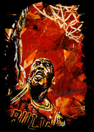 Michael Jordan Artistic Basketball Legend PNG image with transparent background