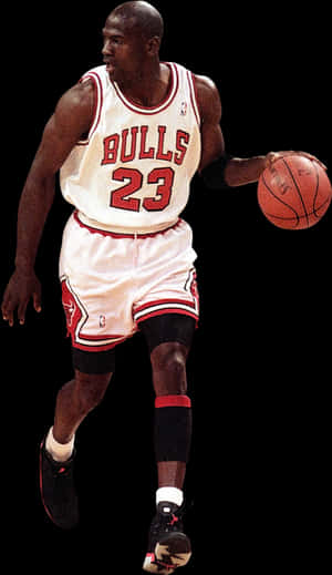 Michael Jordan Chicago Bulls23 Basketball Action PNG image with transparent background