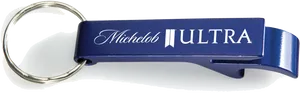 Michelob Ultra Branded Bottle Opener Keychain PNG Image