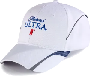 Michelob Ultra Branded White Cap PNG Image