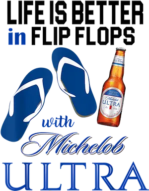 Michelob Ultra Flip Flops Ad PNG Image