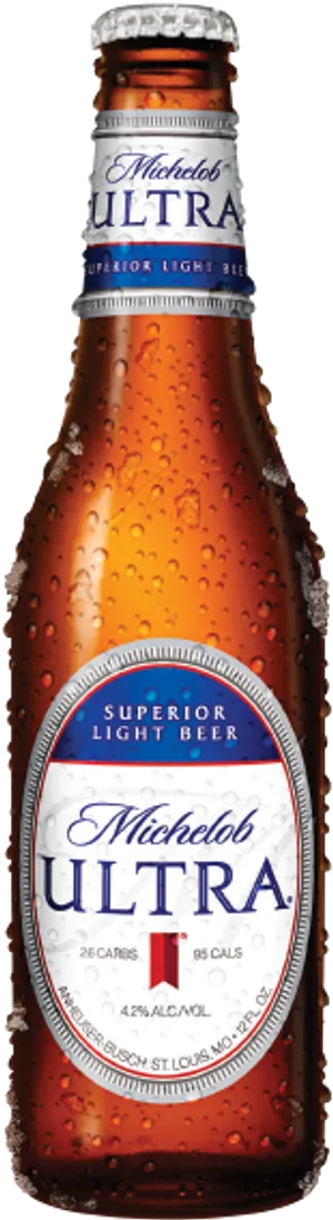 Michelob Ultra Light Beer Bottle PNG Image