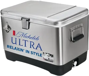 Michelob Ultra Metal Cooler Relaxing In Style PNG Image