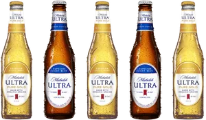 Michelob Ultra Pure Gold Beer Bottles PNG Image