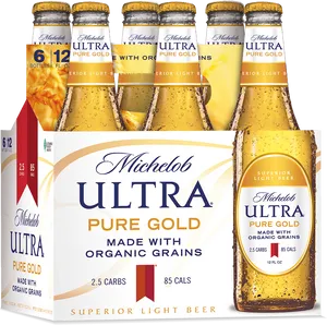 Michelob Ultra Pure Gold Beer Pack PNG Image