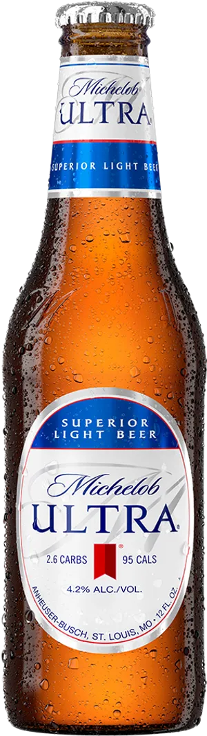 Michelob Ultra Superior Light Beer Bottle PNG Image