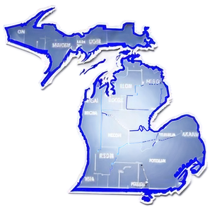 Michigan Map Outline Png Ata PNG Image