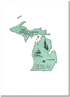 Michigan State Print - Map, HD Png Download PNG image with transparent background