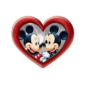 Mickey And Minnie Heart Png Djr58 PNG Image