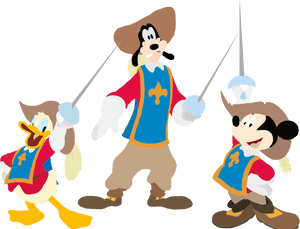 Mickey Donald Goofy Three Musketeers Disney - Mickey Donald Goofy The Three Musketeers Png, Transparent Png PNG image with transparent background