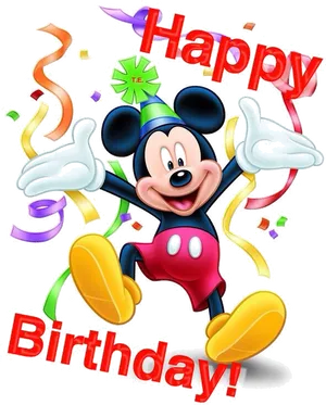 Mickey Mouse Celebrating Birthday PNG Image