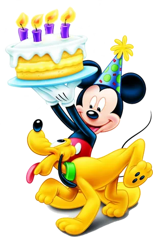 Mickey Mouse Celebrating Birthday PNG Image