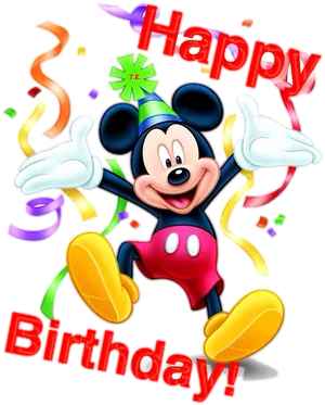 Mickey Mouse Celebrating Birthday PNG Image