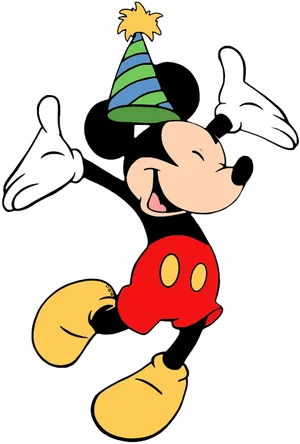 Mickey Mouse Celebration Illustration PNG Image