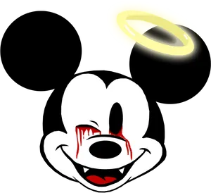 Mickey Mouse Dark Angelic Halo PNG Image