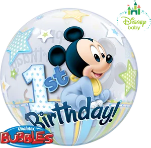 Mickey Mouse_ First Birthday_ Balloon PNG Image