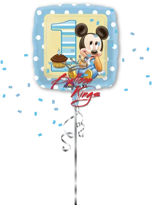 Mickey_ Mouse_ First_ Birthday_ Balloon PNG Image