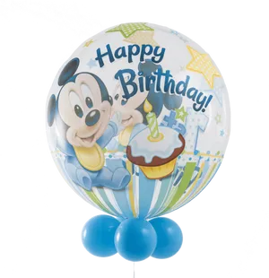 Mickey Mouse Happy Birthday Balloon PNG Image