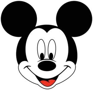 Mickey Mouse Minimalist Silhouette PNG Image