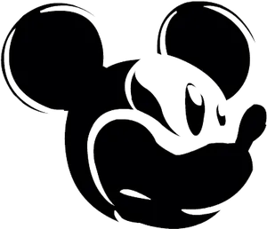 Mickey Mouse Silhouette Outline PNG Image