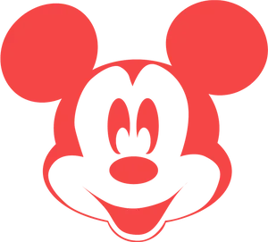 Mickey Mouse Silhouette Red Black PNG Image