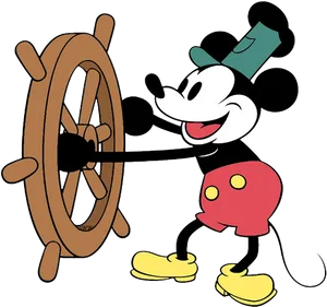 Mickey_ Mouse_ Steering_ Wheel_ Illustration.png PNG Image