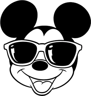 Mickey Mouse Sunglasses Vector PNG Image