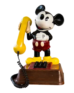 Mickey Mouse Vintage Phone PNG Image