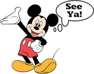 Mickey Mouse Waving Goodbye PNG Image