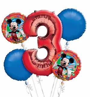 Mickey Mouse3rd Birthday Balloons PNG Image