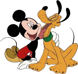 Mickey Mouseand Pluto Friendly Playtime PNG Image