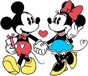 Mickeyand Minnie Love Illustration PNG Image