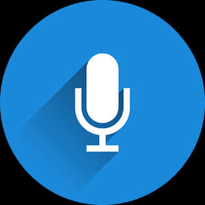 Microphone Icon Flat Design PNG image with transparent background