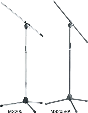 Microphone Stands Blackand Silver PNG Image