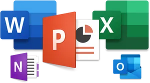 Microsoft Office Icons Set PNG Image