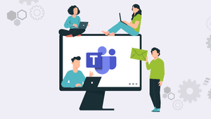 Microsoft Teams Collaboration Illustration PNG image with transparent background