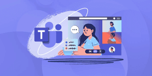 Microsoft Teams Virtual Meeting Illustration PNG image with transparent background